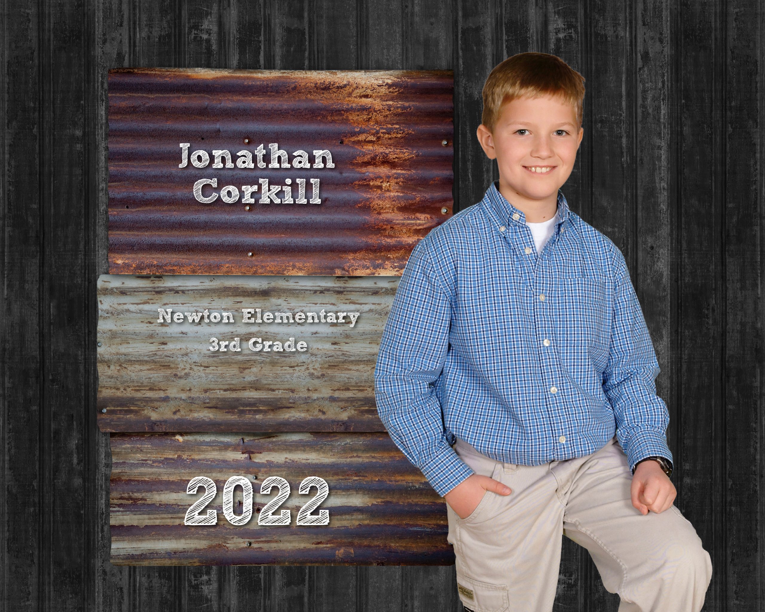 8x10 Rustic Personality Portrait with name and year