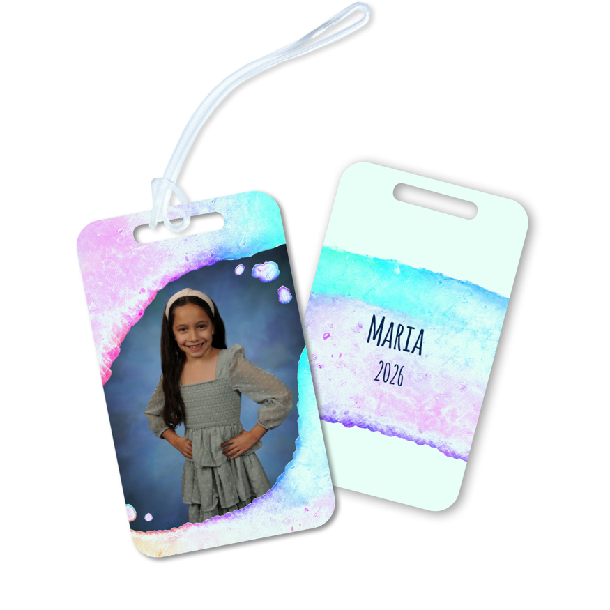 Watercolor Metal Bag Tag